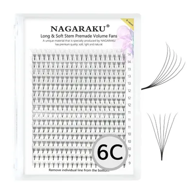 Produktbild von Nagaraku Buffelwimpern Mix 6D C 0,07 9-14Mm 320Stk.