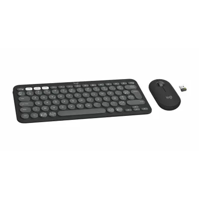 Produktbild von Logitech 920-012209, Kabellos, RF Wireless + Bluetooth, Scherenschalter, AZERTY, Graphit, Maus enthalten