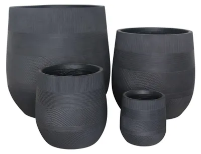 Immagine prodotto di Milani Home - set di 4 vasi per piante in fibra sintetica grigio scuro, 57 x 57 x 57 cm, per interno esterno giardino e terrazzo
