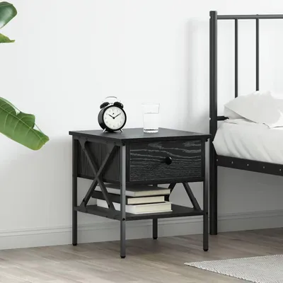 Productafbeelding van Maison Exclusive - Nachtkastje met lades, zwarte eikenlook, 40 x 42 x 45 cm
