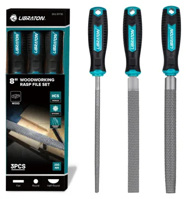 Immagine prodotto di LIBRATON, set di lime per legno, 3 pezzi, lime per legno da 200 mm