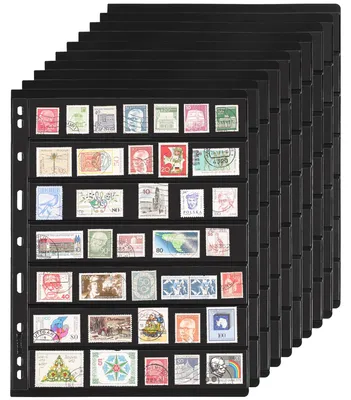 Image de 10 Vellen Postzegelalbum 7 Vakken 19 x 3 cm
