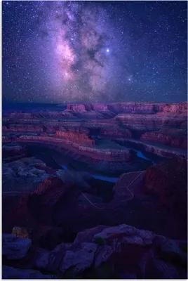 Produktbild von MuchoWow® Poster Milchstraße über dem Grand Canyon 80x120 cm - Papierdruck