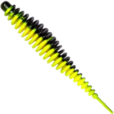 Produktbild von Quantum Magic Trout T-Worm 6,5cm 1g I-Tail Knoblauch - 6 Forellenköder, Farbe:neon gelb/schwarz