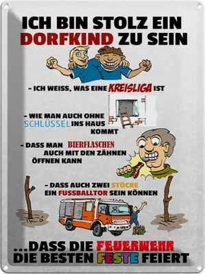 Produktbild von vianmo Blechschild 40x30 cm Stolz Dorfkind zu sein Spruch Zitat