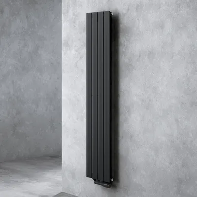 Image de doporro Radiateur pour Chauffage Central 160x31cm Radiateur à Eau Chaude Panneau Monocouche Design Vertical Noir-Gris FV