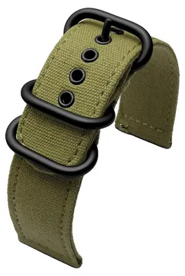 Image de Bracelet de montre, fermeture rapide, sport de plein air, boucle verte et noire, 22 mm