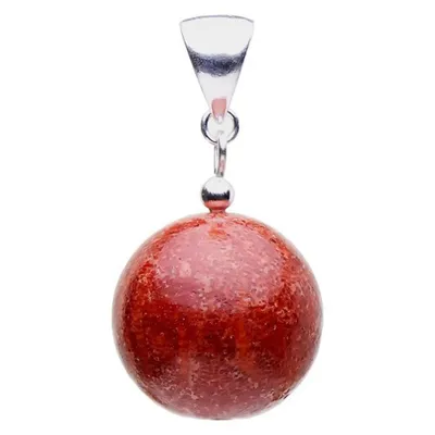 Produktbild von Anhänger Kugel aus Koralle Schaumkoralle Kugel & 925 Silber rot rotbraun glatt Damen