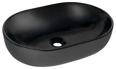 Produktbild von Sapho CALEO Keramik-Waschbecken zum Aufsetzen, 60x42cm, Schwarz matt