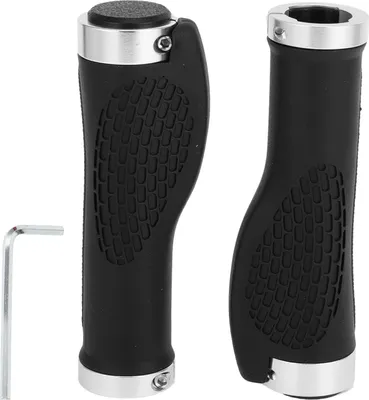 Image de Protège-Poignées de Guidon de Vélo 125mm Long Léger | Protecteur d'Extrémité de Poignée de Vélo en Argent 1 Ensemble