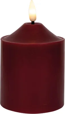 Produktbild von Star Trading LED-Echtwachskerze, Flamme, 1 warmweiße LED, rot, Höhe 120 mm