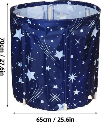 Image de Petite baignoire pliable en plastique, couleur bleue