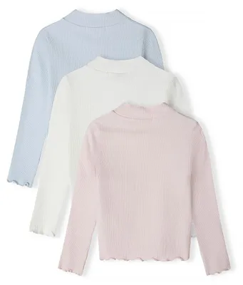 Produktbild von Minoti 3er-Pack Langarmshirts mit Stehkragen Bunt Gr. 134 für Mädchen