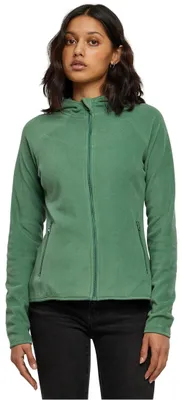 Zdjęcie produktu dla Damska bluza z kapturem i zamkiem błyskawicznym Urban Classics Ladies Polar Fleece Zip Hoody w kolorze szałwiowym – rozmiar L