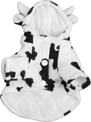 Productafbeelding van Hondenhoodie, winterjas, stijlvol, schattig koeienontwerp, comfortabele en warme huisdierenkleding voor kleine en middelgrote honden, wit, maat S