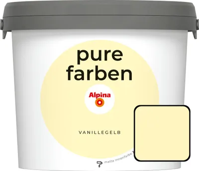 Produktbild von Alpina Pure Farben Wandfarbe vanillegelb 2,5 L