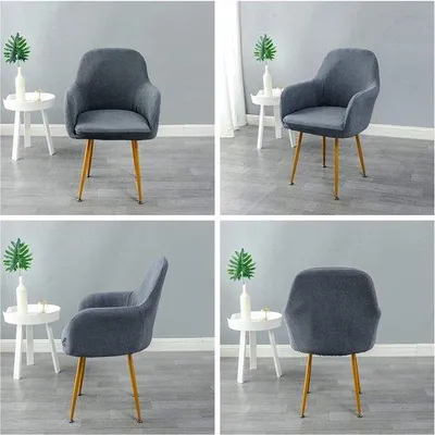 Produktbild von Dehnbarer Stuhlsitzbezug, Stuhlsitzbezug, Stuhlsitzbezug für Esszimmer, Büro (Dunkelgrau)