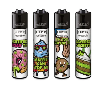 Produktbild von Clipper Feuerzeuge 4er Set Leaf Sugar League