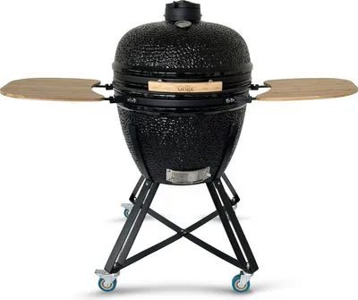 Produktbild von GrillX Kamado BBQ - 24 Zoll - Inklusive Abdeckung - BBQ Ei - Kohlegrill - Schwarz - Ø 53 cm