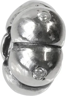 Imagen del producto de CarloBiagi, charm de cuentas, diseño "Blume", circonita, plata de ley 925, elemento de joyería, modelo D2BBSCZ02C