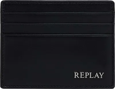 Image de REPLAY Cuir porte-cartes Credit Card Holder Silver Black noir