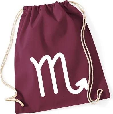 Produktbild von Huuraa Turnbeutel Skorpion Sternzeichen Zeichen 12 Liter Burgundy Baumwolle Rucksack Geschenkidee