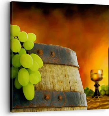 Produktbild von Bild auf Leinwand - Leinwandbild - Landwirtschaft Alkohol Fass Tasse - 30x30cm - Wand Bild - Wanddeko - Leinwanddruck - Bilder - Kunstdruck - Leinwand bilder - Wandkunst - AC30x30-2156
