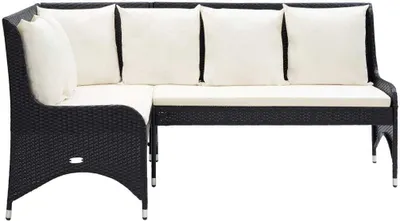 Produktbild von vidaXL Garten-Ecksofa 2-tlg. Poly Rattan Schwarz