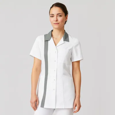 Produktbild von Kittel mit Reverskragen : S : silbergrau : 50% Baumwolle 50% Polyester