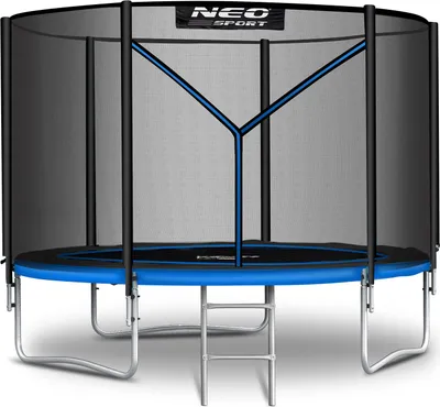 Produktbild von Neo-Sport Gartentrampolin für Kinder – Ø 183 cm (6 FT), mit Außennetz & Leiter, Blau