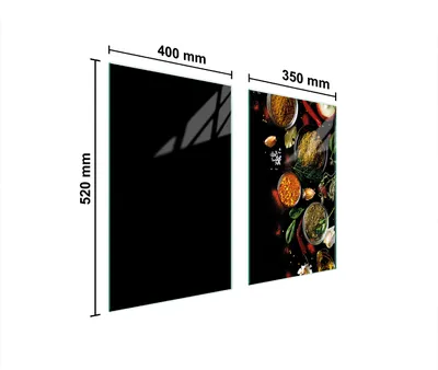 Image de Plaques de recouvrement pour cuisinière 2 pièces 75x52 Couverture de champ en vitrocéramique Planche à découper épices multicolore