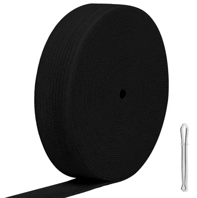 Elastikband 20 mm x 6 m, schwarz, mit Nadeleinfädler, für Nähen & Basteln
