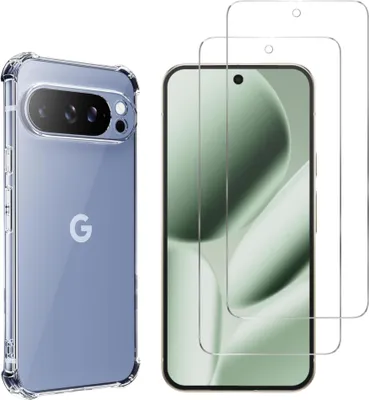 Produktbild von Stoßfeste Hülle für Google Pixel 10 PRO XL und 2 Displayschutzfolien aus gehärtetem Glas Phonillico®