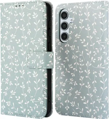 Image de imoshion Bibliothèque design pour le Samsung Galaxy A35 - Fleurs vertes fumées