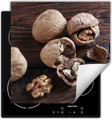 Produktbild von DarHaus Herdabdeckplatte 60x52 cm Anti Rutsch Matte Aufrollbar, Nüsse