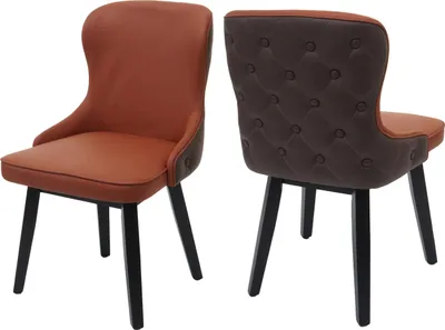 Produktbild von 2er-Set Esszimmerstuhl MCW-M60, Polsterstuhl Küchenstuhl Lehnstuhl Stuhl, Stoff/Textil Massiv-Holz  terracotta-braun