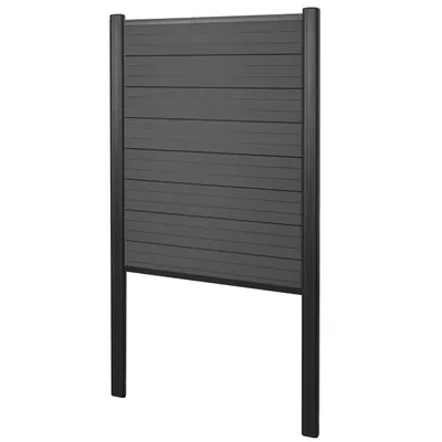 Immagine prodotto di Schermo privacy in WPC Sarthe, recinzione frangivento, palo in alluminio da fissare nel calcestruzzo ~ Elemento di base stretto, 100 cm antracite