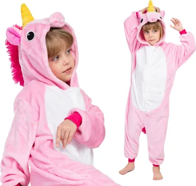 Produktbild von Pyjama Onesie Kigurumi Kostüm für Kinder Einhorn 104