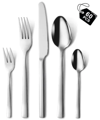 Besteckset 60-teilig für 12 Personen, Edelstahl, spülmaschinenfest