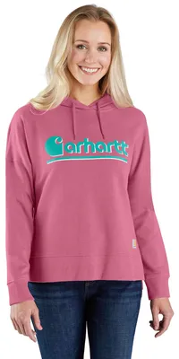 Productafbeelding van Carhartt Fiber Series grafische hooded sweatshirt, model 106918, kleur: woodrose, maat: XS