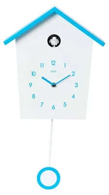 Produktbild von Cuco Clock Kuckucksuhr LANDHAUS, 46,5 × 27 × 7,8cm Pendeluhr Wanduhr, Moderne Schwarzwalduhr mit Nachtruhefunktion, Vogelgezwitscher, Vogelstimme