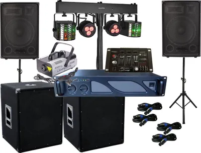 Produktbild von DJ Set Verstärker Mixer Subwoofer Lautsprecher Nebel LED Licht Musikanlage