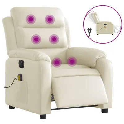 Produktbild von vidaXL Massagesessel Elektrisch Creme Kunstleder