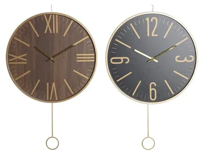 Wanduhr, schwarz, Eisen/MDF, 40x4x40 cm, analog