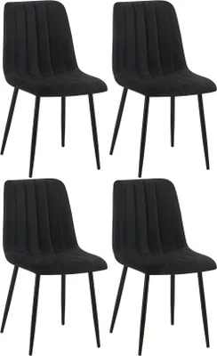 Immagine prodotto di set di 4 sedie da pranzo - sedie da cucina, comfort di seduta duraturo, rivestimento in velluto