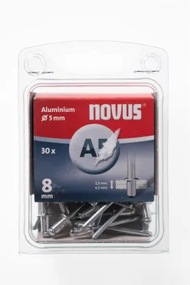 Produktbild von 30 Novus Aluminium Blindnieten Ø5mm, 8 mm,Typ A5/8mm Nr.: 045-0026