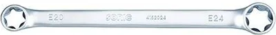 Produktbild von Doppelseitiger Torx Ringschlüssel E10xE12 aus Chrom-Vanadium-Stahl, 142 mm