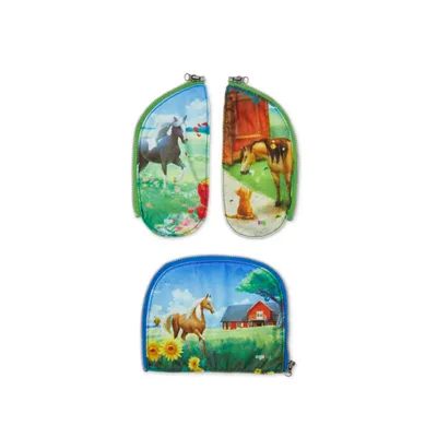 Produktbild von ergobag Zip-Tasche Schulranzen-Zubehör Zippies Set 3-teilig Pferd grün