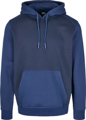 Productafbeelding van Herenhoodie Urban Classics 2-Tone Fake Raglan, kleur midnightnavy/donkerblauw - maat S