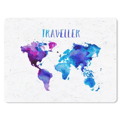 Produktbild von MuchoWow® Mauspad Mousepad Karte - Aquarellfarbe - Text 40x30 cm - Mousepads - Maus Mat - Pad - Mausunterlage - Anti Rutsch